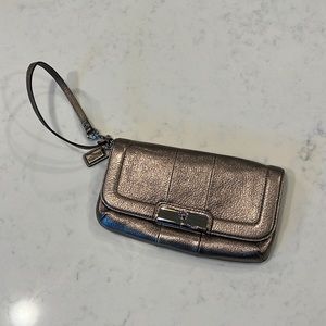 Coach pebbled leather wristlet